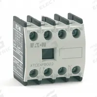 EATON Auxiliary Contact: 4NO, 16 A Max Current (AC), Front Mount, Front-Mounted (MPN XTCEXFAC40). Key specifications — Brand: EATON; Compatible with Series: XTRE Control Relays.