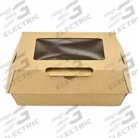 READY FRESH Carry-Out Food Container: 2 7/8 in Ht, 7 3/8 in Wd, 6 3/8 in Dp, Paper, 300 PK (MPN RF-TGWM). Key specifications — Brand: READY FRESH; Color: Kraft; Material: Paper; Microwave Safe: Yes; Product Type: Carry-Out Food Container; Shape: Rectangular; Closure Type: Hinged Lid.