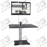 VICTOR Electric Sit-Stand Desk: Monitor Holder/Power Cord/Push Button Sit-to-Stand Controller, Black (MPN DC400). Key specifications — Includes: Power Cord; Desktop Material: Aluminum; Brand: VICTOR; Desktop Color: Black.