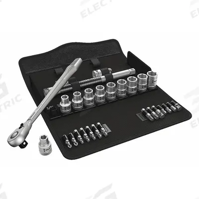 WERA Socket Wrench Set: 1/2 in Drive, 28 Piece, 6-Point, SAE - SAE Socket Sets with Drive Tools