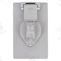 BELL Weatherproof Cover: Die-Cast Zinc, Outdoor Receptacles, 1 Gangs, 4 9/16 in Overall Ht, 3R, Gray (MPN 5155-0). Key specifications — Brand: BELL; Color: Gray; Compatible with Product Type: Outdoor Receptacles; Mounting Orientation: Vertical.