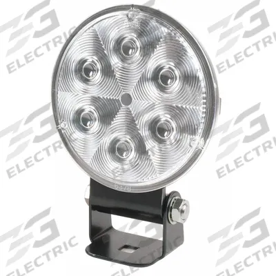 GROTE Vehicle Work Light: Round, Flood, LED, Bracket, Hard Shell Connector, Universal - Vehicle Floodlights