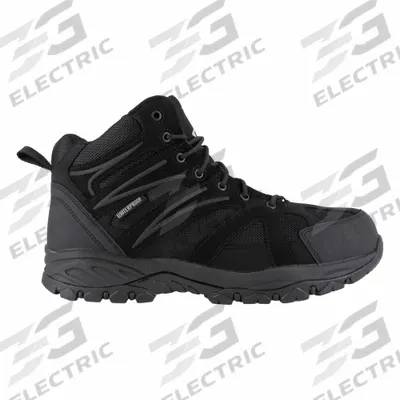 KNAPP Hiker Shoe: Men's, Size 9 1/2, M, Black, Composite Toe Cap - Hiker-Style Safety-Toe Work Boots & Shoes