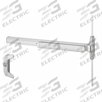 VON DUPRIN Surface Vertical Rod: 3 ft Max Door Wd - Surface Vertical Rod Push Bars