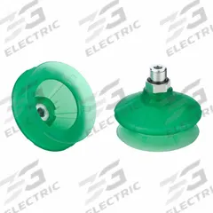 SCHMALZ Vacuum Pad Assembly: 1.5 Folds, G1/4 in, 69.6 mm Pad Dia, Elastodur ED, Green, 65 A, SPB1 (MPN 10.01.06.03502). Key specifications — attr1019194: 10.01.06.03502; attr1019196: SCHMALZ; attr1019197: 65 A.