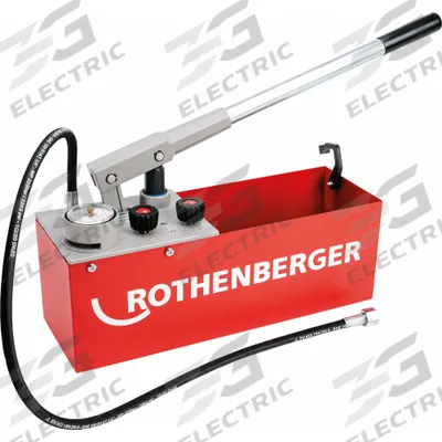 ROTHENBERGER Test Pump: 860 psi Max. Discharge Pressure, 3.17 gal Tank Capacity, 1/2 in NPT - Portable Hand-Operated Hydrostatic Test Pumps with Reservoir Tank