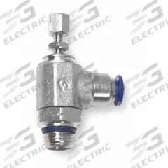 AIGNEP USA Universal Flow Control: Elbow Fitting, Knob, 1/8 in Valve Body Size, 1/8 in Tube, 1/8 in (MPN 88958-02-02). Key specifications — attr947203: Stainless Steel; attr947205: AIGNEP USA.