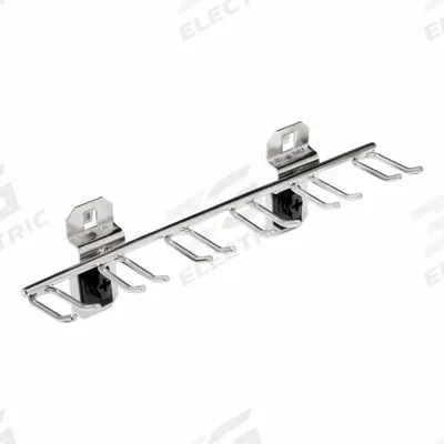 TRITON PRODUCTS Multi-Prong Tool Holder: 1 3/8 in x 8 1/8 in x 2 1/4 in, 1 Hooks - Pronged Toolholders for Square-Hole Pegboard