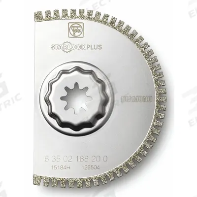 FEIN Oscillating Scraper Blade: 3 9/16 in Blade Wd, 3 9/16 in Blade Lg, Diamond Grit - Starlock Plus Mounted Blades
