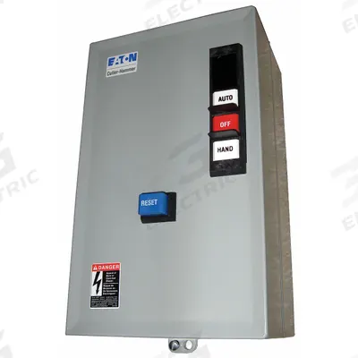 EATON Magnetic Motor Starter: Non-Reversing, 3 Poles, Electronic Protection, 9 A - Enclosed, Non-Reversing Starters with Electronic Overloads