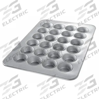 CHICAGO METALLIC Large Muffin Pan: Aluminized Steel, 24 Slots, 17 7/8 in Overall Wd - Cupcake & Muffin Pans