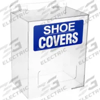 Protection Dispenser: Table/Wall, 8 in x 8 in x 12 in, Acrylic, Clear (MPN 30ZE63). Key specifications — Printed Text: Shoe Covers; Dispensing Method: Hinged Top; Mounting Location: Table; Material: Acrylic; Products Dispensed: Hairnets (Bulk); Dispenser Features: Message; Dispenser Layout: 1 Compartment; Dispenser Style: Tray.