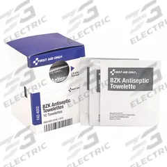FIRST AID ONLY Topical Antiseptic Wipes: Wipes, Benzalkonium Chloride, 10 PK (MPN FAE-4002). Key specifications — Format: Wipes; Product Type: Topical Antiseptic; Unit Package Type: Packet; Active Ingredient: Benzalkonium Chloride; Manufacturer Part Number: FAE-4002; Unitized: Unitized; Concentration: 0.13%; Brand: FIRST AID ONLY.