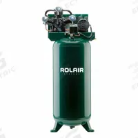 ROLAIR Electric Air Compressor: 5 hp, 1 Stage, Vertical, 60 gal, 16 cfm, 175 psi, 230V, Base Model (MPN V5160PT03XB). Key specifications — attr48430: ROLAIR; attr48445: 60 Hz; attr48448: Air Filter for Pump; attr48450: 230V; attr48474: Single; attr48487: Vertical.