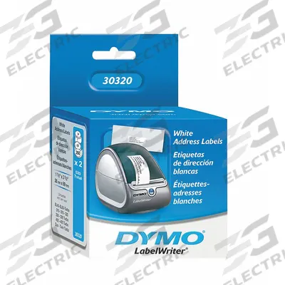 DYMO Printer Label: 1 1/8 in Label Wd, 3 1/2 in Label Ht, White, 1 in Core Dia. - Desktop Direct Thermal Labels