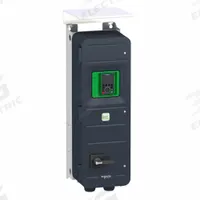 SCHNEIDER Variable Frequency Drive: In Phase Three, Out Phase Three, 50 hp, No Bypass, Programmable (MPN ATV950D37N4EU). Key specifications — Style: Compact; Color: Black/Green; Output Phase: Three.