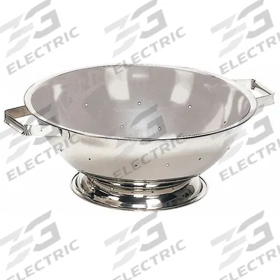 CRESTWARE Colander: 8 qt Capacity, 5 1/2 in Overall Ht, Stainless Steel - Colanders