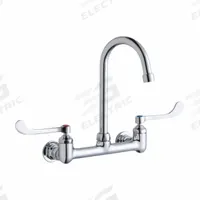 ELKAY Handle-Operated Faucet: Wall, Centerset, Brass, Chrome Plated, 1.5 gpm Flow Rate, Gooseneck (MPN LK940GN05T6H). Key specifications — Color/Finish: Chrome Plated; Series: Elkay®; Includes: Vandal-Resistant Aerator.