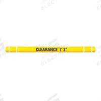 Clearance Bar: 120 in Overall Lg, 5 in Outside Dia, Yellow, HDPE, Indoor/Outdoor, Stripe Color White (MPN HTGRD45120YW). Key specifications — Includes: (2) Eye Hooks; Color: Yellow; Includes Mounting Hardware: Mounting Hardware Included; Material: HDPE; Use Location: Indoor; Stripe Color: White; Brand: APPROVED VENDOR.