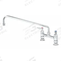 T&S BRASS Low Arc Laundry Sink Faucet: Brass, Centerset, Deck, 2 Mounting Holes, 18.39 gpm Flow Rate (MPN B-0220). Key specifications — Brand: T&S BRASS.