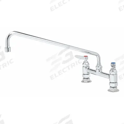 T&S BRASS Low Arc Laundry Sink Faucet: Brass, Centerset, Deck, 2 Mounting Holes - Widespread Kitchen Faucets