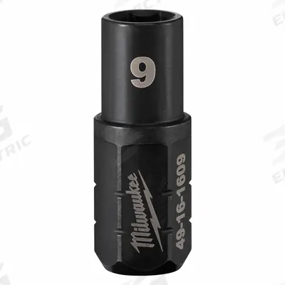 MILWAUKEE Impact Socket: SAE/Metric, 9 mm Socket Size, 6-Point, Short, 1 41/64 in Overall Lg - Insider & DXS Impact Sockets