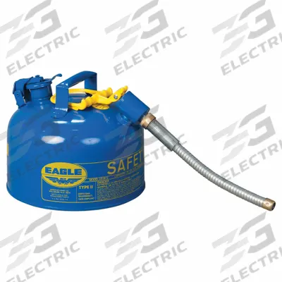 EAGLE Type II Safety Can: For Use With Kerosene, 2 1/2 gal Capacity, Includes 5/8 in OD Hose - Kerosene Safety Cans