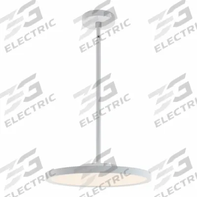 AFX Decorative Pendant: 15 5/8 in Dia, 1 in Ht, White, 2,525 lm - Edge Pendant Lights