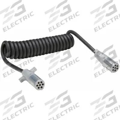 GROTE Coiled Non ABS Power Cord: Die-Cast Plugs, 12 ft Wire Lg, 12 ft Overall Lg - Fleet and Vehicle Maintenance