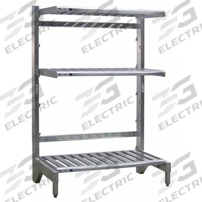 NEW AGE INDUSTRIAL Cantilever Rack: 60 in x 27 in x 72 in, 3 Shelves - Lightweight Corrosion-Resistant Cantilever Shelving