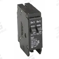EATON Circuit Breaker: 20 A, 120V AC, Single Phase, 10kA at 120V AC, Type BR Loadcenters, 2 Poles (MPN BR2020). Key specifications — Amps: 20 A; AC Voltage Rating: 120V AC; Phase: Single; Max. AIR Rating: 10kA at 120V AC; Circuit Breaker Type: Tandem; For Use With: Type BR Loadcenters; Brand: EATON.