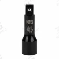 KLEIN TOOLS Flip Socket Adapter: 1/2 in Input Drive Size, Black Finish, 1/2 in Output Drive Size (MPN 66078). Key specifications — attr1204900: Square; attr1204904: Locking Included; attr1204910: KLEIN TOOLS; attr1204913: Black Finish.