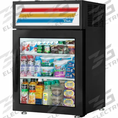 TRUE REFRIGERATION Freezer Merchandiser: 36 1/4 in x 24 in x 23 3/8 in, Black, Glass Door - Countertop Refrigerator Merchandisers