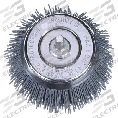 WEILER Cup Brush: Crimped Abrasive Nylon, 2 3/4 in Brush Dia, 1/4 in Shank - Deburring Brushes for All Metals