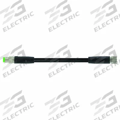 MURRELEKTRONIK Cordset: M8 Male Straight X M8 Female Straight, 3 Pins, Black, PVC, 0.6 m Cable Lg - Double-Ended Cordsets with PVC Jacket for Flexing Applications