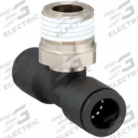 LEGRIS Push-Fit Tee Fitting: 1/8 in Pipe x 3/16 in OD x 3/16 in OD Size, Nylon, Black (MPN 3108 55 11). Key specifications — Brand: LEGRIS; Thread Size A: 1/8".