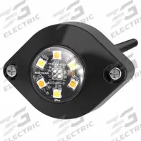 ECCO LED Warning Light: Concealed Warning Light, Amber/Blue, 1 1/2 in Overall Wd, LED, 12-24V DC (MPN ED9015AB). Key specifications — Operating Voltage: 12-24V DC; Number of Flash Patterns: 69; Electrical Connection: Blunt Cut Wires; Mount Type: Bezel; Brand: ECCO.