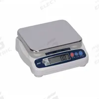 A&D WEIGHING Food Scale: 7 1/2 in Weighing Surface Dp, 9 1/8 in Weighing Surface Wd, 4 in Overall Ht (MPN SJ-5001HS). Key specifications — Readability: 0.002 lb/1 g/0.1 oz; Brand: A&D WEIGHING; IP Rating: Not IP Rated.