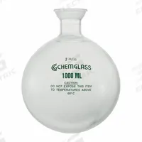 CHEMGLASS Boiling Flask: 2 L, Colorless, Round, A, 35/25 Compatible with Stopper Size (MPN CG-1508-P-35). Key specifications — Shape: Round; Body Color: Colorless; Brand: CHEMGLASS; Compatible with Stopper Size: 35/25; USP Specification: Type I.