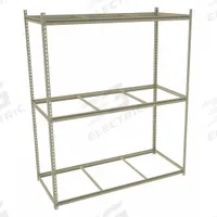 TENNSCO Boltless Shelving: Starter, Medium-Duty, 69 in x 30 in, 84 in Overall Ht, 4 Shelves, Open (MPN ZKMS-693084). Key specifications — Finish: Powder Coated; Maximum Post Load Capacity: 8,000 lb with Beams Evenly Spaced at 24 in; Decking Material: None; Color: Sand; Beam Profile: Z-Beam; Brand: TENNSCO; Side Panel: Open.