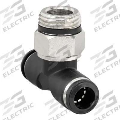 AIGNEP USA Push-Fit Tee Fitting: 10 mm OD x 1/4 in Pipe x 10 mm OD Size, Nylon - Nylon & Nickel-Plated Brass Tube Fittings