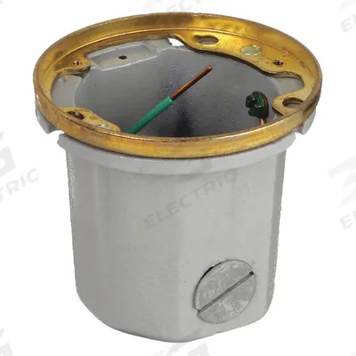 HUBBELL WIRING DEVICE-KELLEMS Floor Box: Round, (2) 1/2 in/(2) 3/4 in For Conduit Sizes - Cast-Iron Electrical Floor Boxes