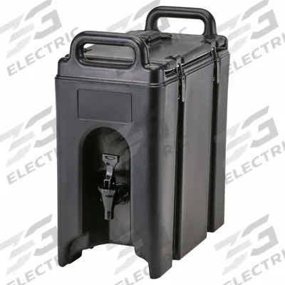 CAMBRO Beverage Dispenser: 2.5 gal, Black, Polyethylene, Rectangle, 1 Dispensers - Polyethylene Dispensers
