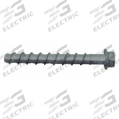 DEWALT Screw Anchor: 3 in Overall Lg, 3/8 in Dia, Steel, Galvanized, External Hex - Heavy-Duty Hex-Head Screw Anchors