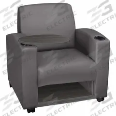 REGENCY Armchair: Gray, Gray, 4 Casters/Glides, Reversible Tablet/Under Seat Storage, 21 in Seat Wd (MPN 7701AGGY). Key specifications — Brand: REGENCY; Features: Under Seat Storage; Back Material: Vinyl; Seat Material: Vinyl; Chair Material: Vinyl.