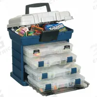 PLANO MOLDING Small Parts Storage System: 13 3/8 in x 10 in x 13 3/4 in, Blue/Silver, Snap Clip (MPN 136400). Key specifications — ESD Conductive: Not Electrostatic Discharge Conductive; Color: Blue/Silver; Brand: PLANO MOLDING; Material: Plastic.