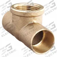 NIBCO Sweat Fitting Tee: 1 1/2 in CTS x 1 1/2 in CTS x 1 in Pipe, Cup x Cup x FNPT, Cast Bronze (MPN 712RLF-1121121)
