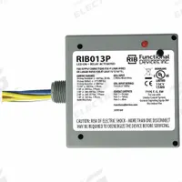 RIB Enclosed Pre-Wired Relay: 20 A Rating, 3PST-NO, 0.50 in NPT (MPN RIB013P). Key specifications — Nipple Size: 0.50 in NPT; Brand: RIB.