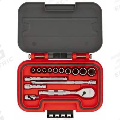 PROTO Socket Set: 1/4 in Drive, 15 Piece, SAE - SAE Socket Sets with Drive Tools