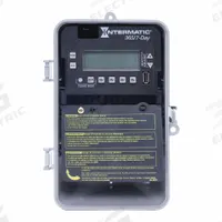INTERMATIC Electronic Timer: 7 day, Not Astronomic, 120-277V AC, DPST/SPST, Digital (MPN ET2745CP). Key specifications — Body Material: Plastic; Indoor/Outdoor Usage: Outdoor; Astronomic Functionality: Not Astronomic; Mounting Style: Surface; Brand: INTERMATIC.